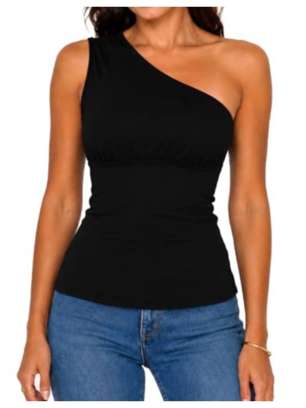 Off Shoulder Tank Top Cinched Waist Sleeveless Summer Going Out Top